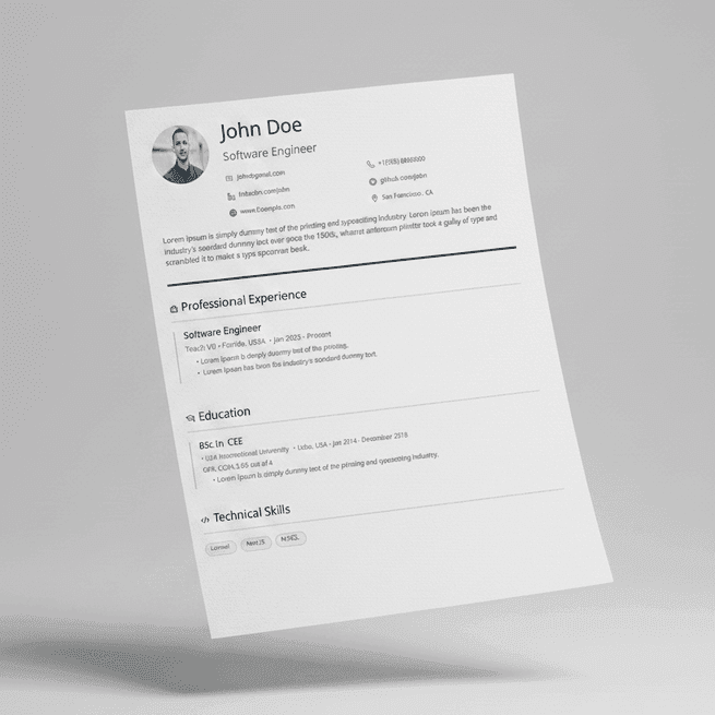 ATS friendly resume template preview