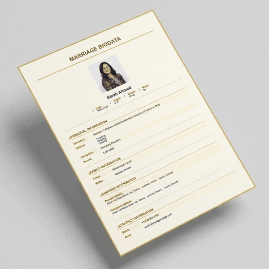 Biodata for marriage template preview