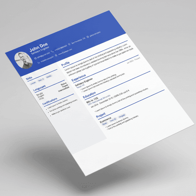 Modern template preview